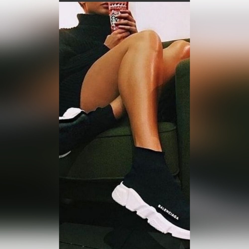 Fashion Nova Black High-Top Sneakers with White Soles